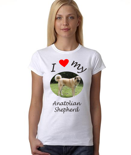 Dogs - I Heart My Anatolian Shepherd Dog on Womans Shirt